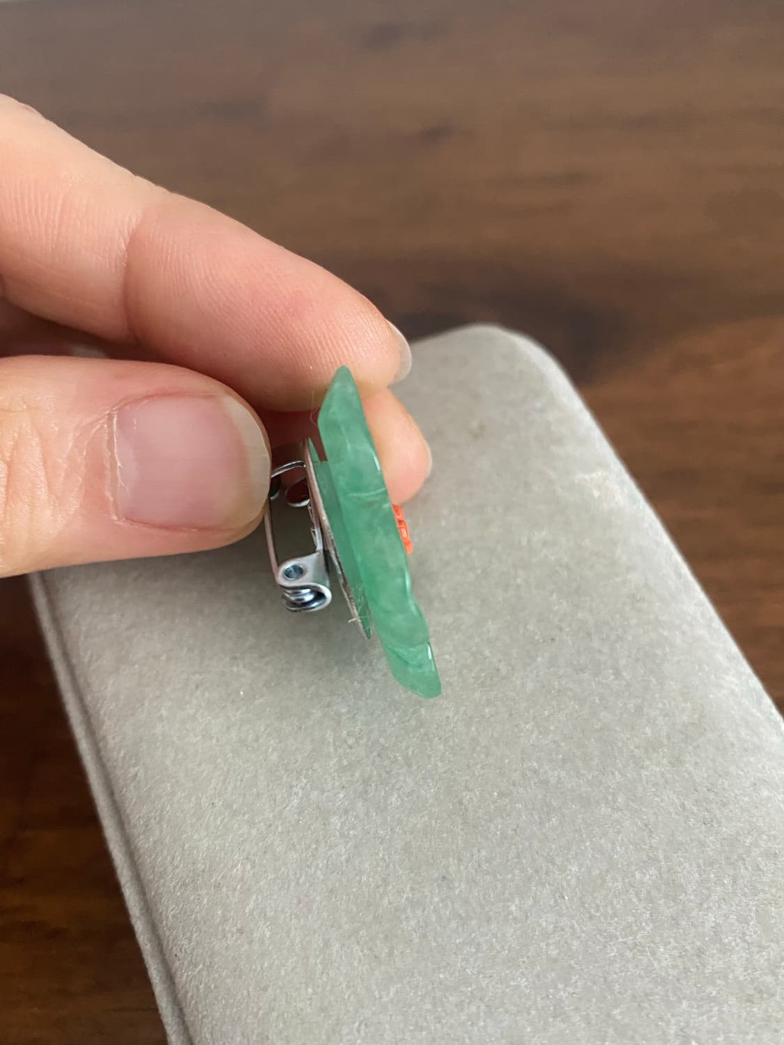 천연 비취 산호 브로치 상품이미지3