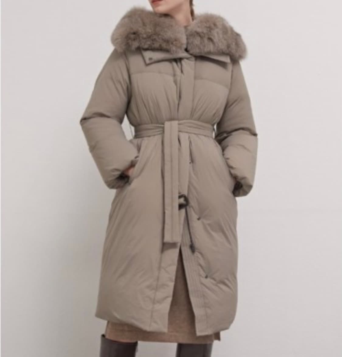 더블유나인 사가폭스퍼 여성 구스다운롱패딩:) 벨티드 벨트롱패딩 롱다운 상품이미지3