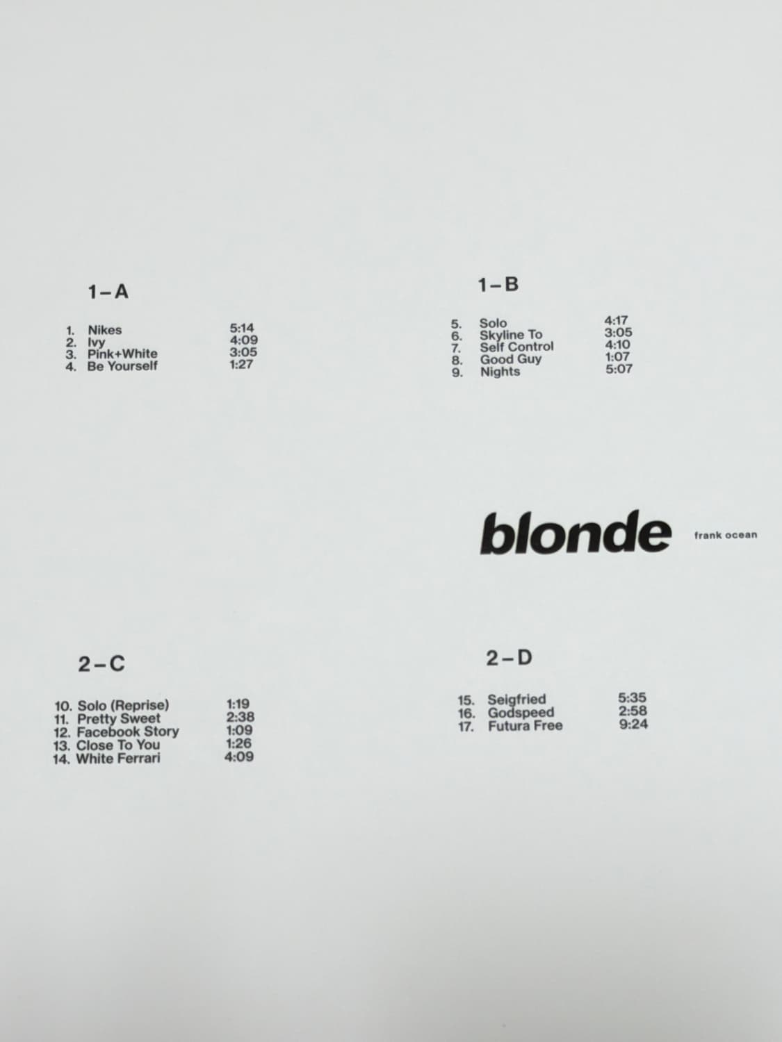 프랭크오션 블론드 LP 상품이미지2