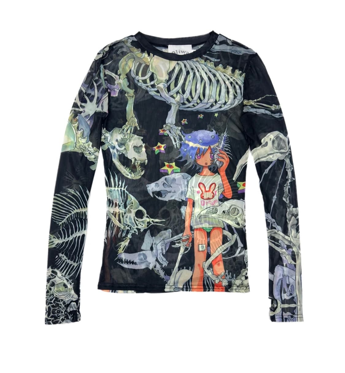 [S] Yuminha Dream Tattoo Mesh Top Black 상품이미지1