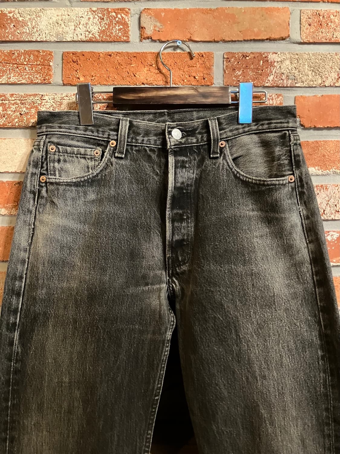90s USA 빈티지 리바이스 501 0660 블랙진 흑청 데님 팬츠 상품이미지3