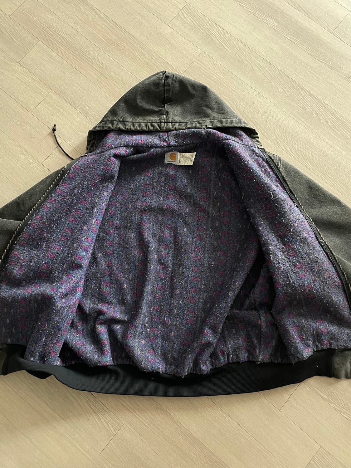 90s 칼하트 블랙 데님 아즈텍 액티브 자켓 j130 상품이미지9