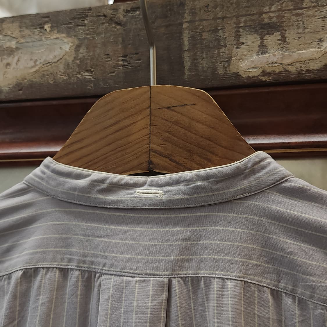 60s 프랑스 워크셔츠 가드너 빈티지 셔츠 퍼플 롱 튜닉 셔츠 s 상품이미지9