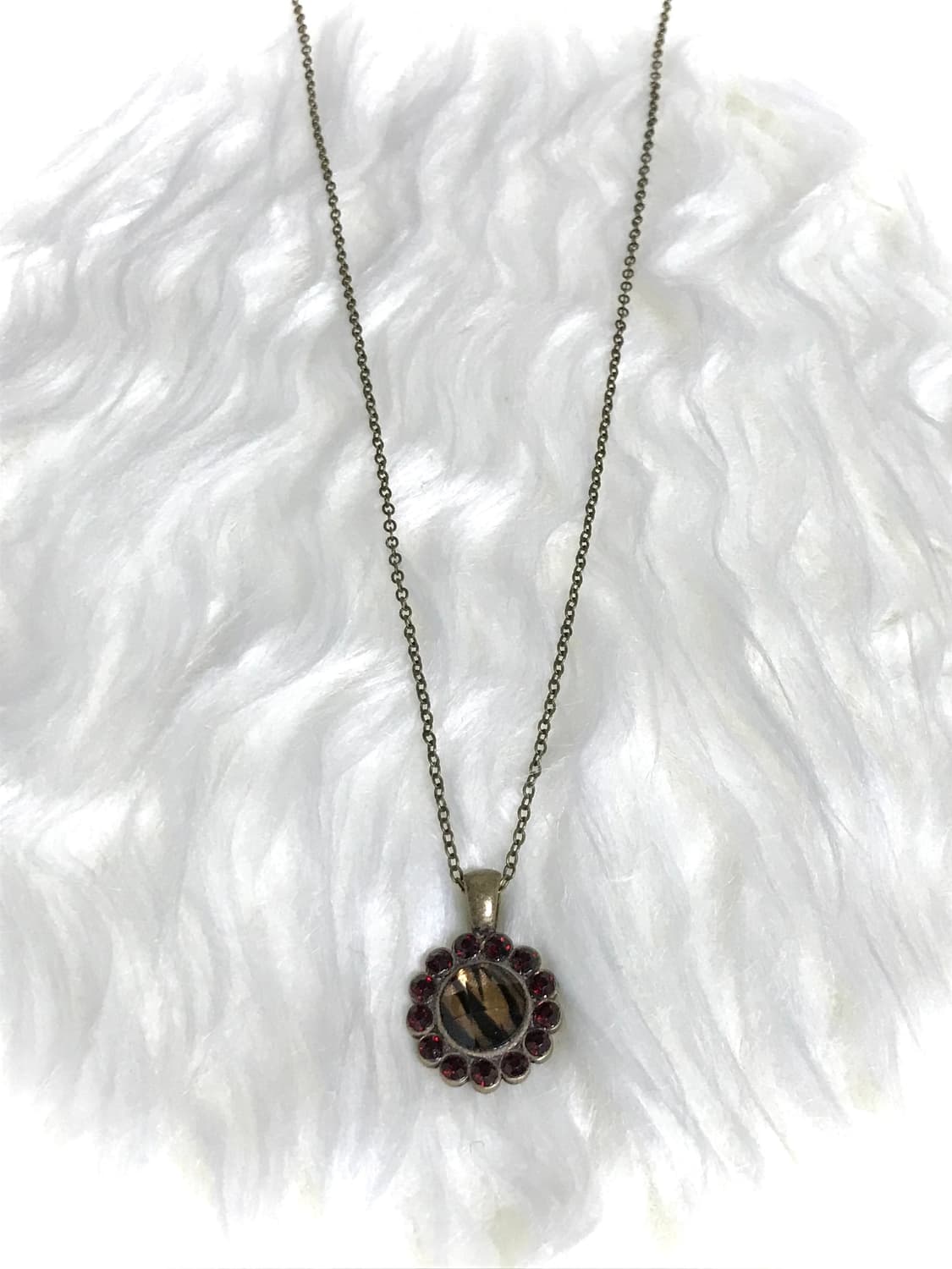 빈티지 헤이세이 갸루 호피 엔틱 골드 롱 드롭 체인 목걸이 상품이미지1