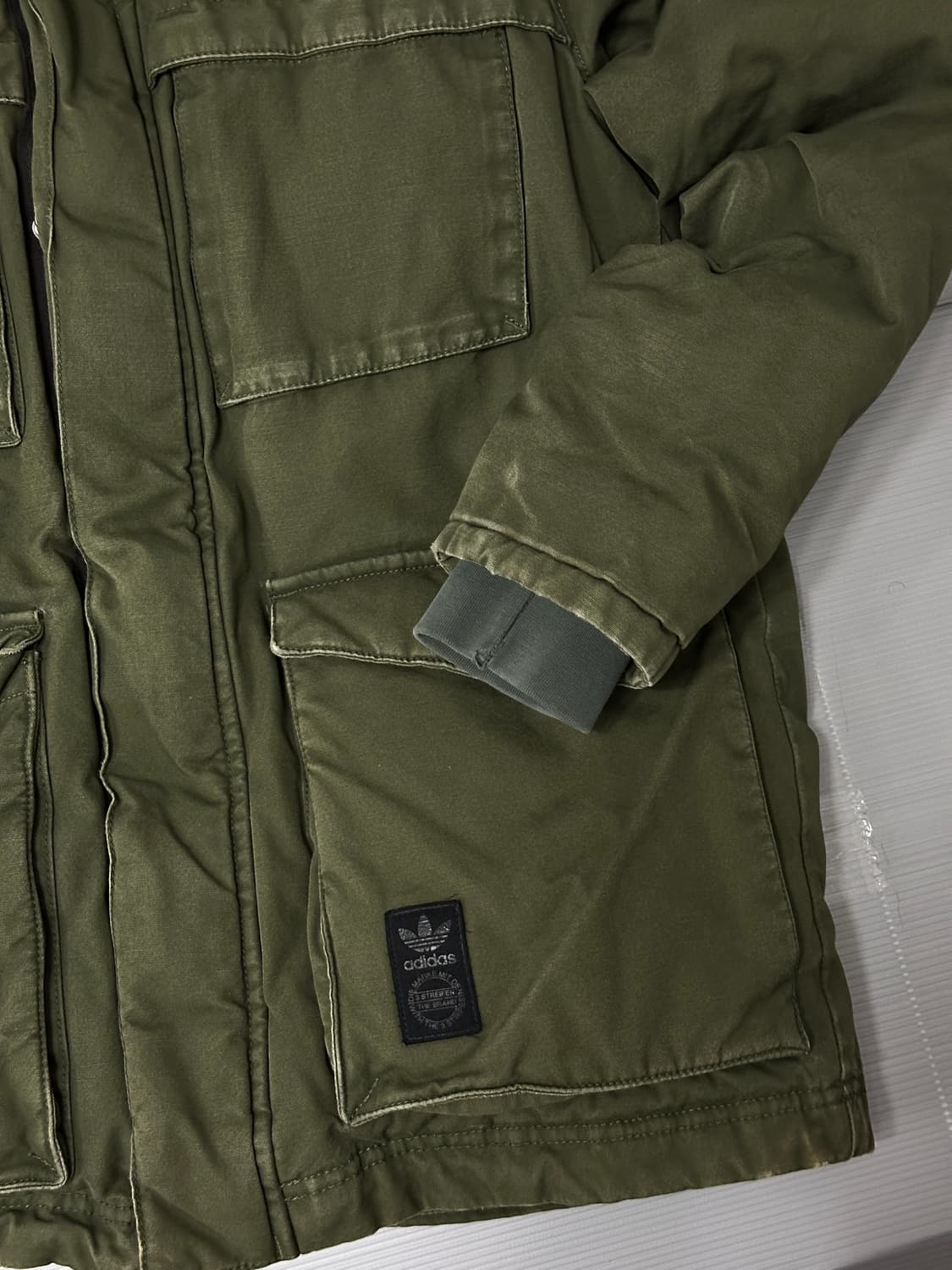 아디다스 밀리터리 덕다운 패딩 야상 카키 95 상품이미지3