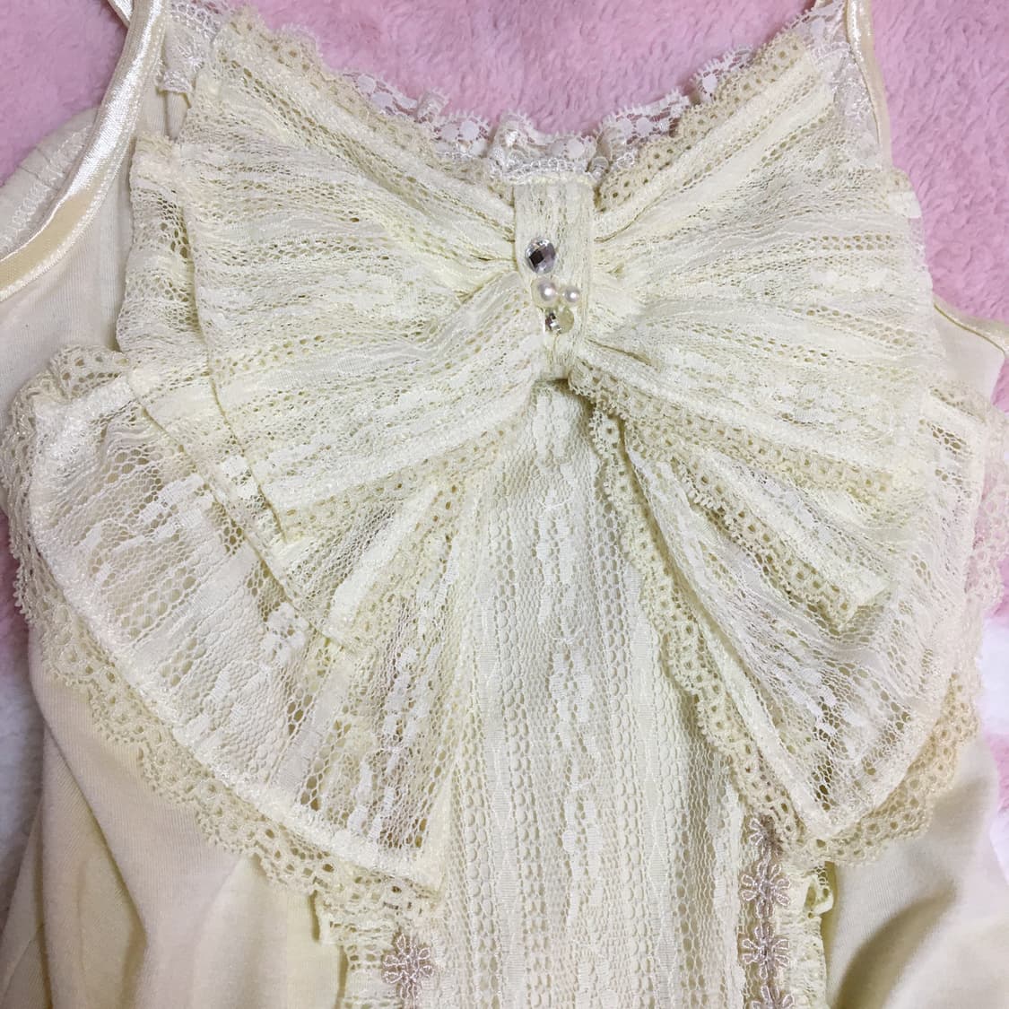 엑시즈팜 빅리본 레이스 캐미솔 슬리브리스 히메갸루 라떼갸루 상품이미지2