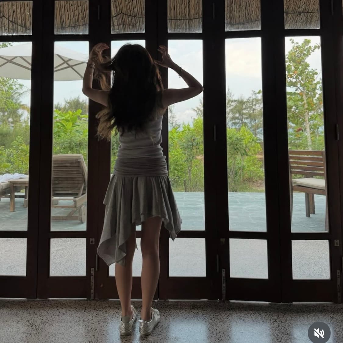 드레이핑 레이어드 스커트 그레이 상품이미지2