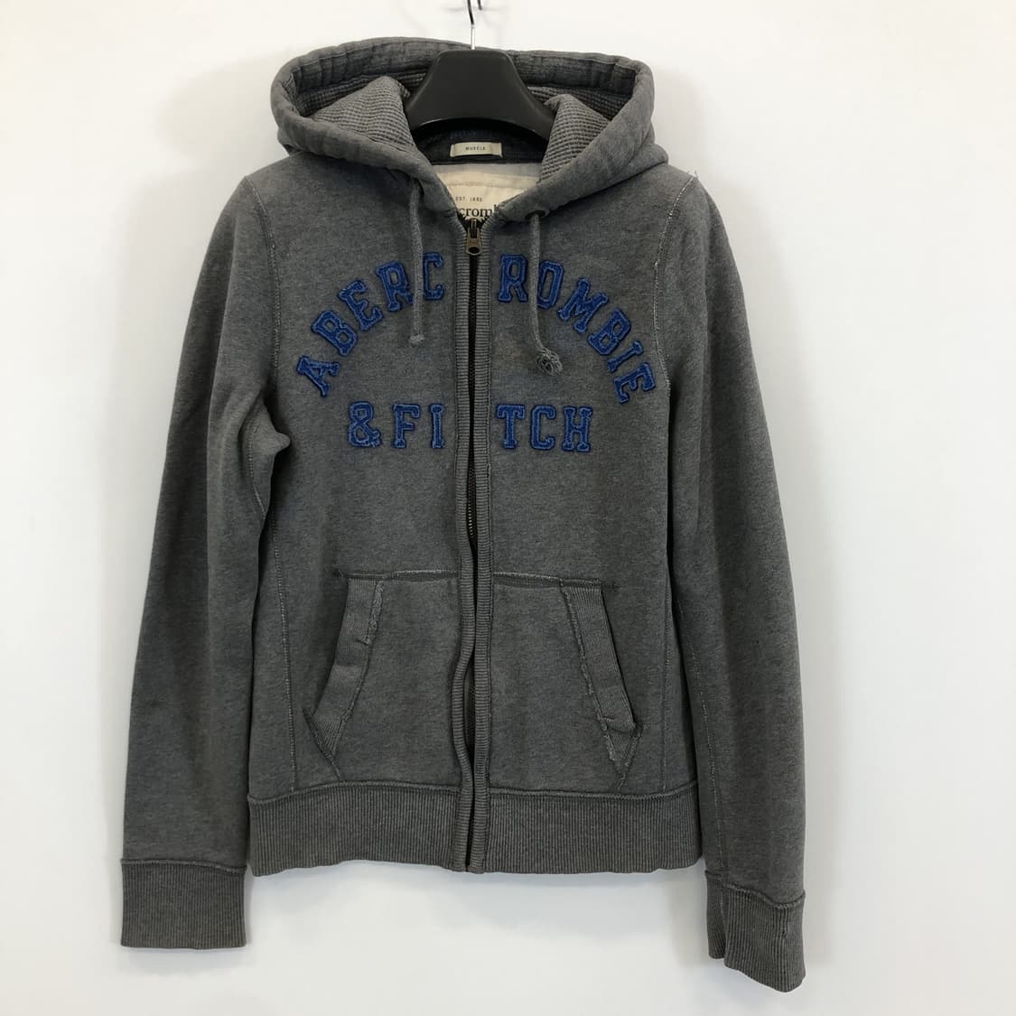 아베크롬비 Y2K 아치로고 블루 , 그레이 후드집업 M  상품이미지1