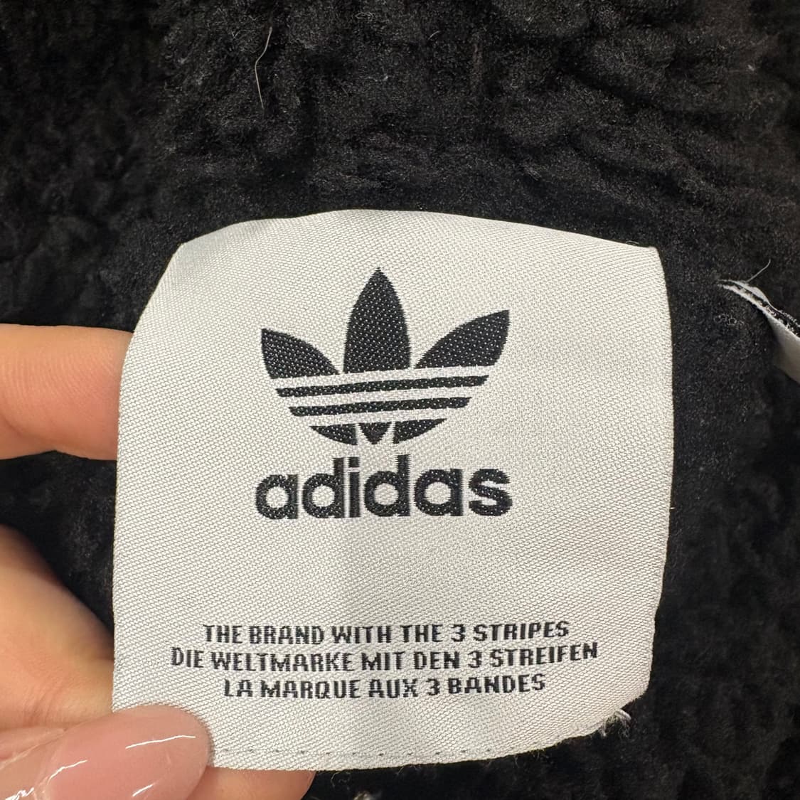 [정품/S,90] 아디다스 블랙 쉐르파 뽀글이 후드티 b19 상품이미지5
