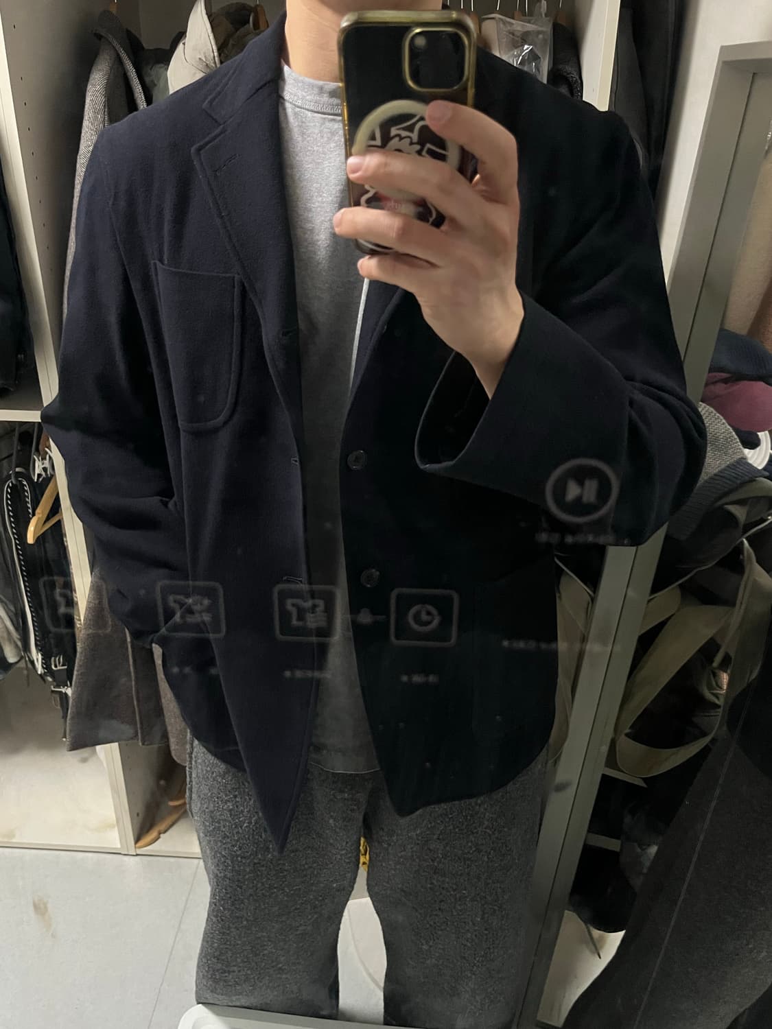 [40] 캡틴선샤인 / 울캐시미어 필드랩 자켓 / 네이비 상품이미지5