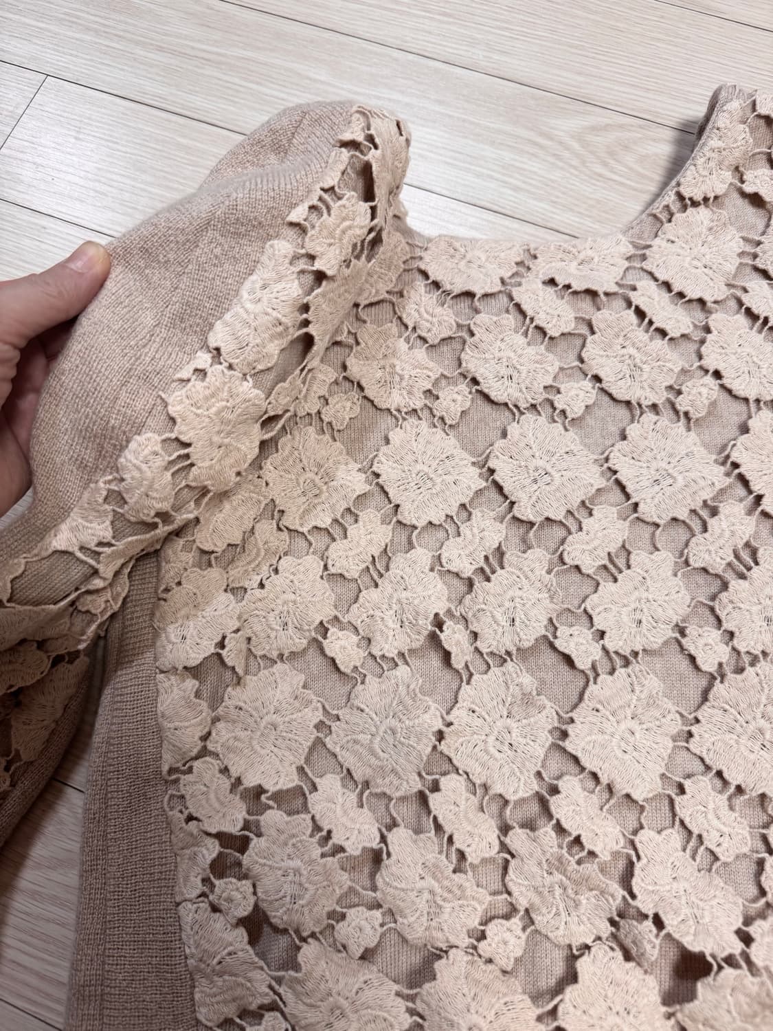 44반 ~ 55 SJSJ 레이스 퍼프소매 니트 스웨터 상품이미지4