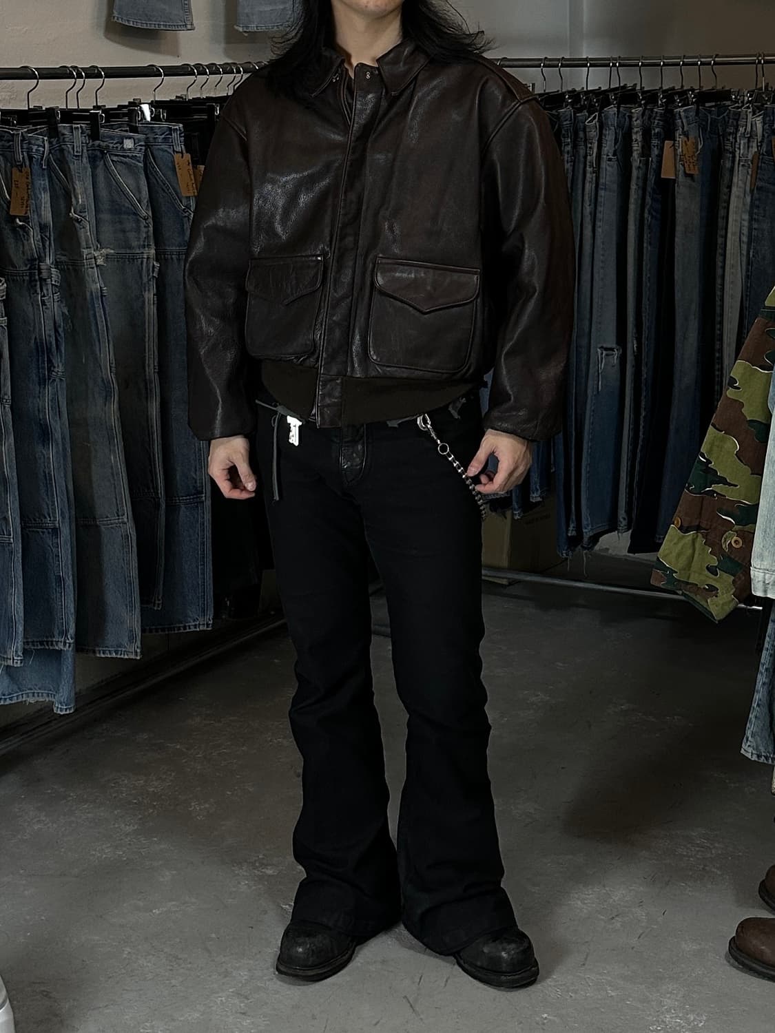 90's OG 빈티지 아비렉스 A2 봄버 자켓 빈티지 레더 자켓 상품이미지2