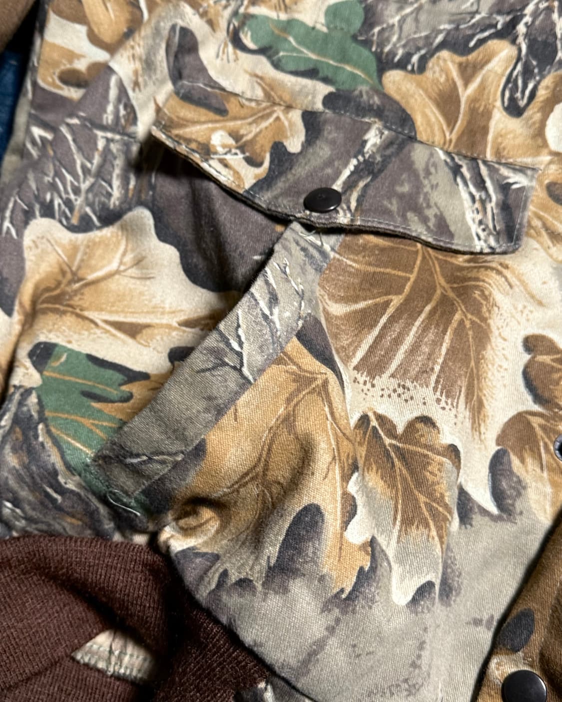 90‘s 스파르탄 코튼우드 카모 패턴 봄버 자켓 L 상품이미지4