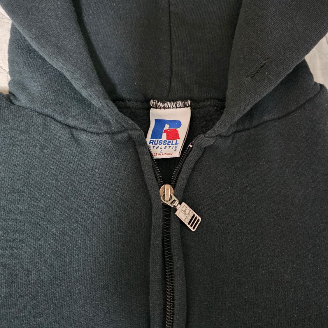 [L] 90s 빈티지 러셀 애슬레틱 후드집업 블랙 ver. 올롸잇 컨디션 상품이미지3