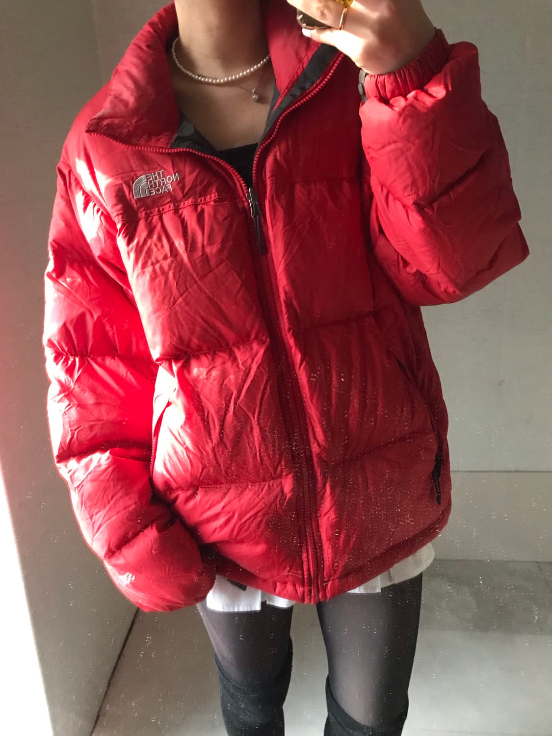 노페 레드 패딩 상품이미지4