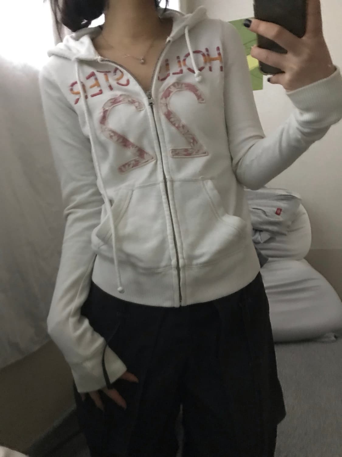 홀리스터 화이트 후드집업 상품이미지1