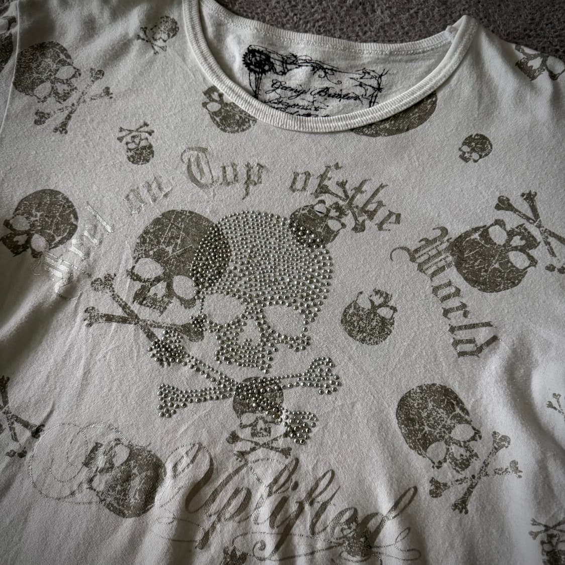 Skull print vintage t shirt 상품이미지4