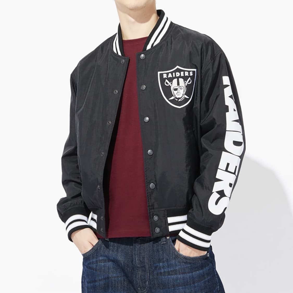 X NFL raiders nylon varsity jacket 상품이미지2