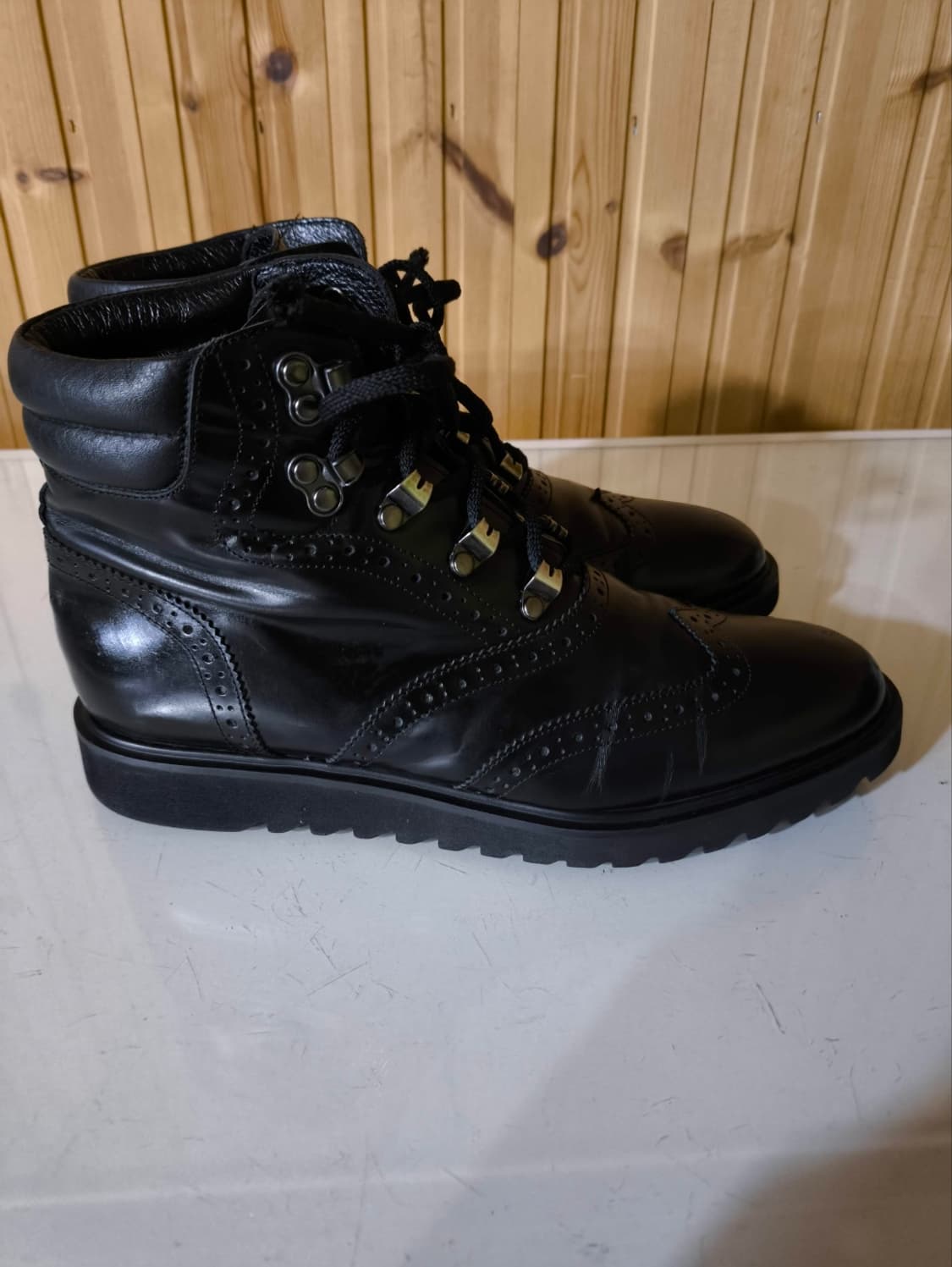 250mm 코오롱스포츠 블랙 윙팁 레이스업 부츠 상품이미지2