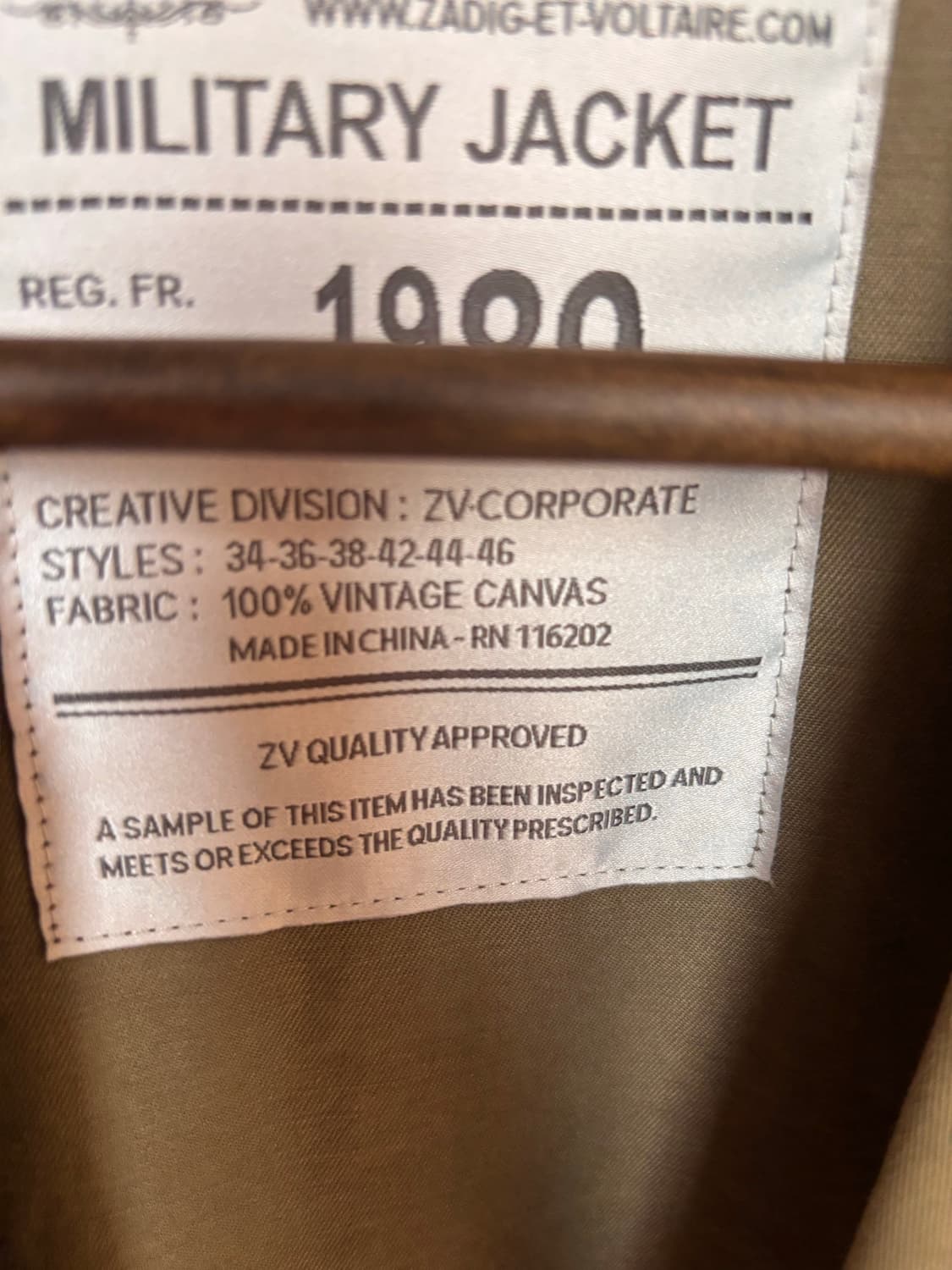 쟈딕앤볼테르 버지니아 그런지 밀리터리 자켓 상품이미지2