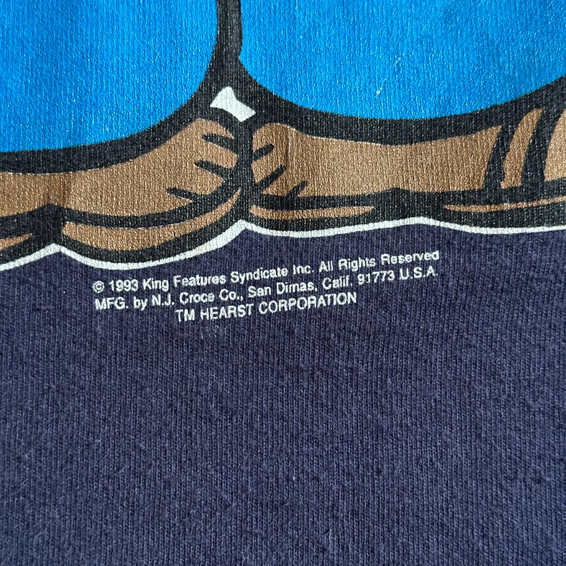 90‘s Nj croce ‘Popeye’ usa made 1/2 tee 상품이미지5