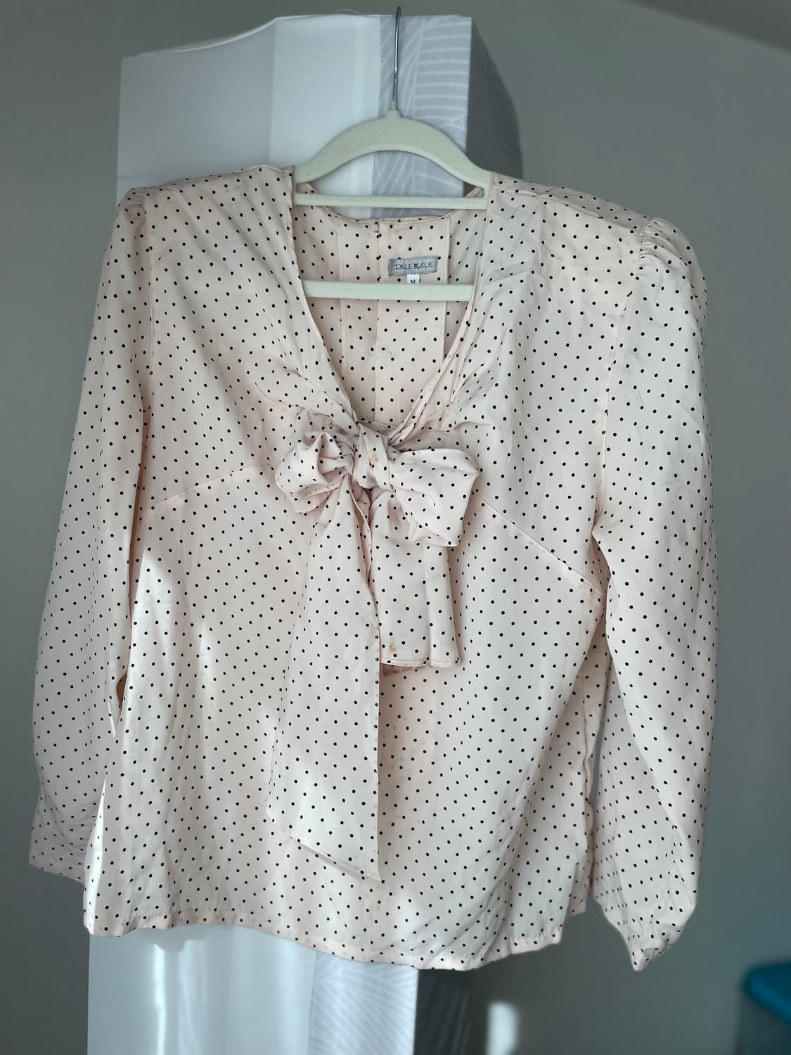 빈브로 모리걸 하객룩 라떼갸루 도트리본블라우스 상품이미지2