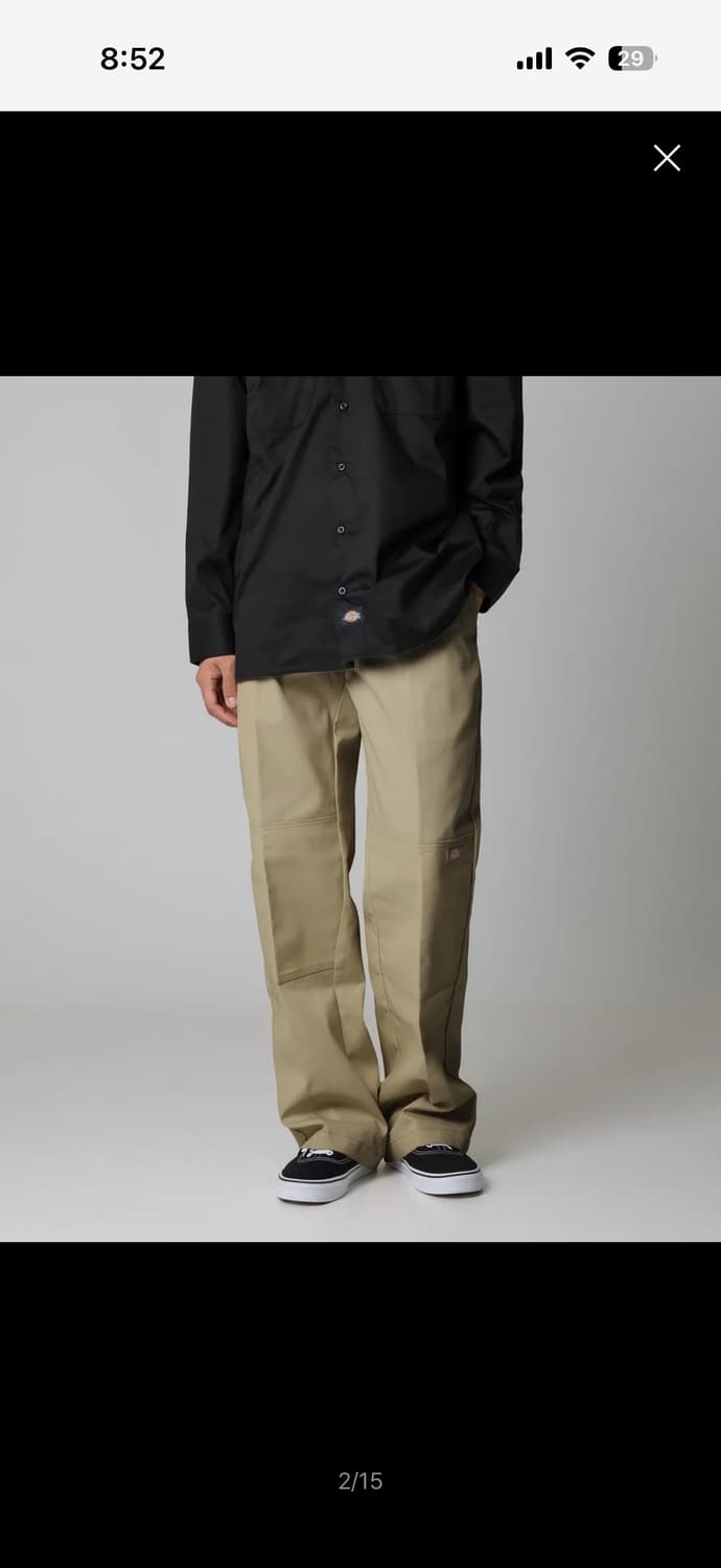 디키즈 더블니 85283 루즈핏 워크팬츠 카키 31 상품이미지2