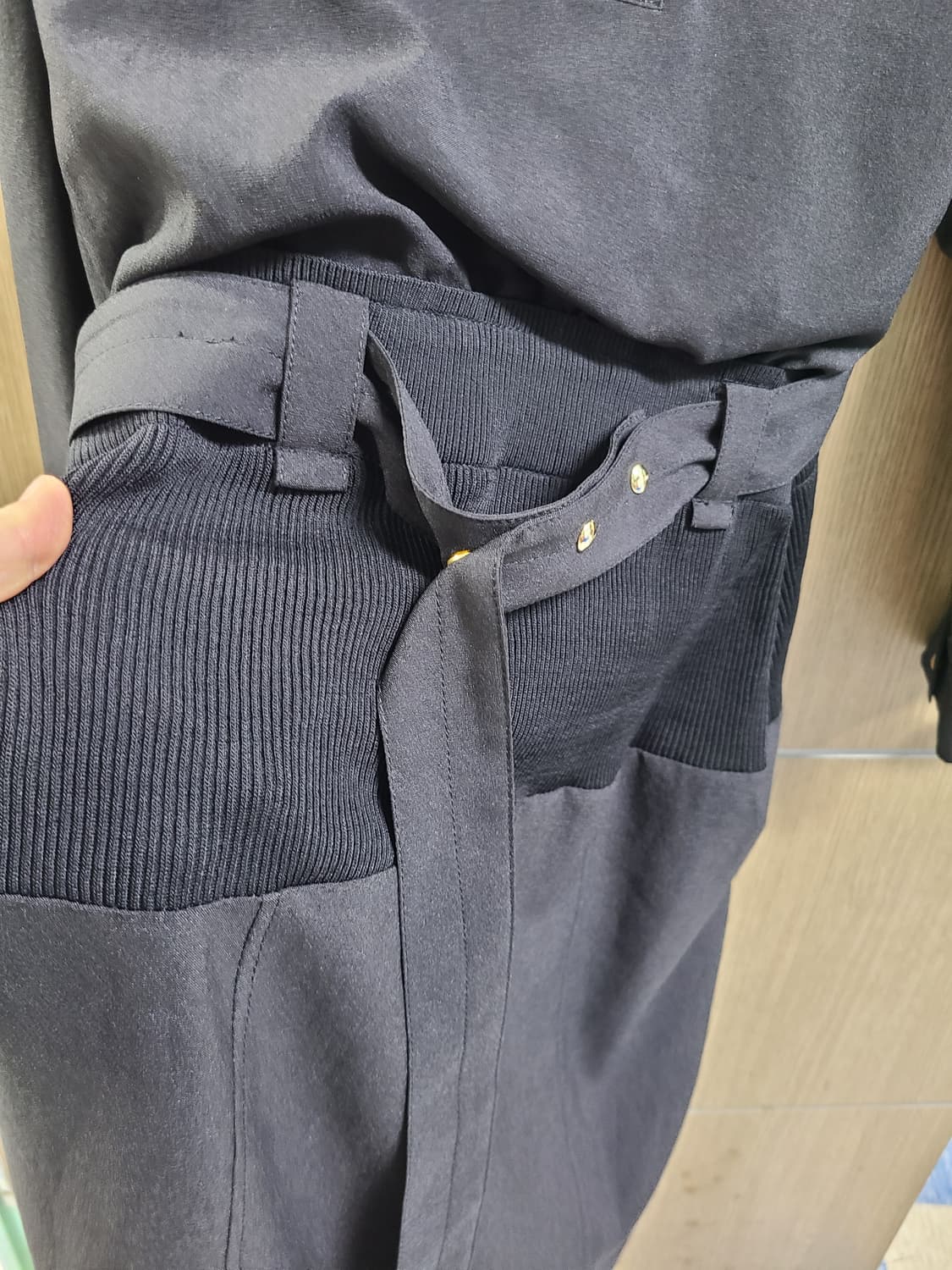 택새/시스템 블랙 롱원피스  상품이미지3