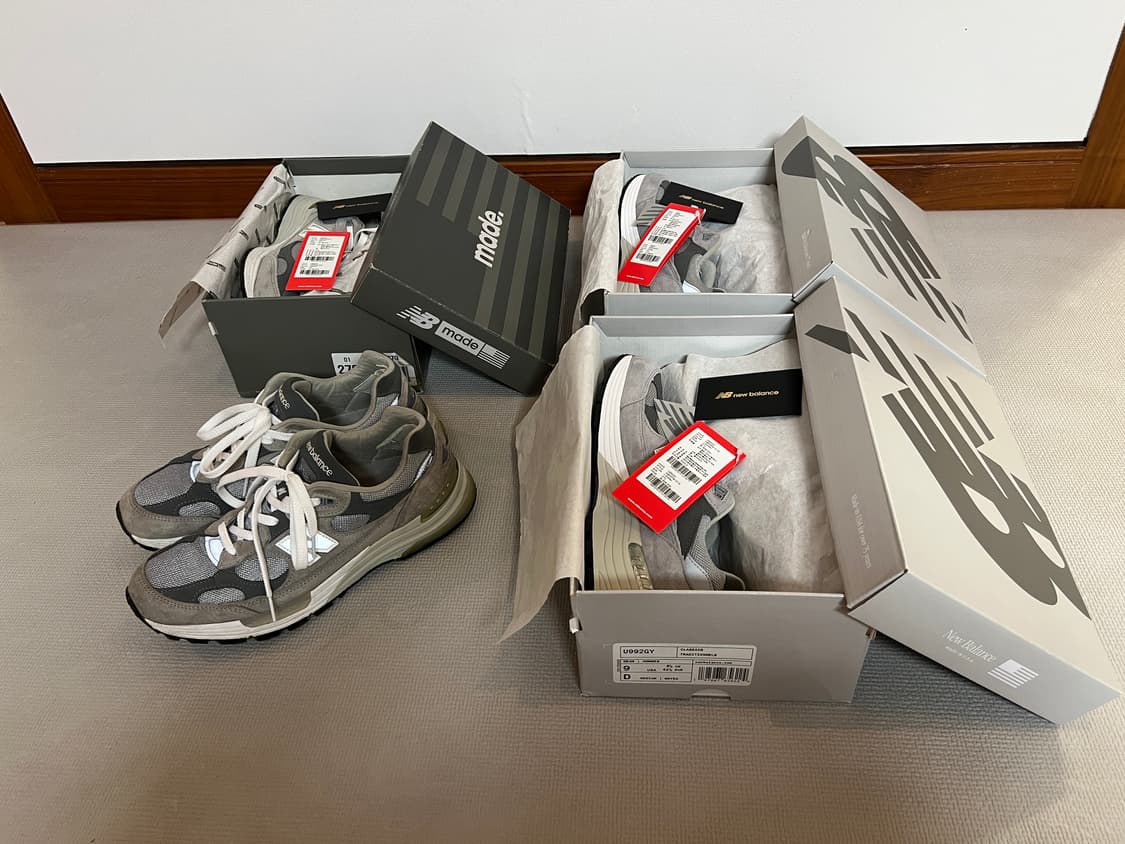 [새제품 2 + 중고 2] 뉴발란스 코리아 992 그레이 270 상품이미지3