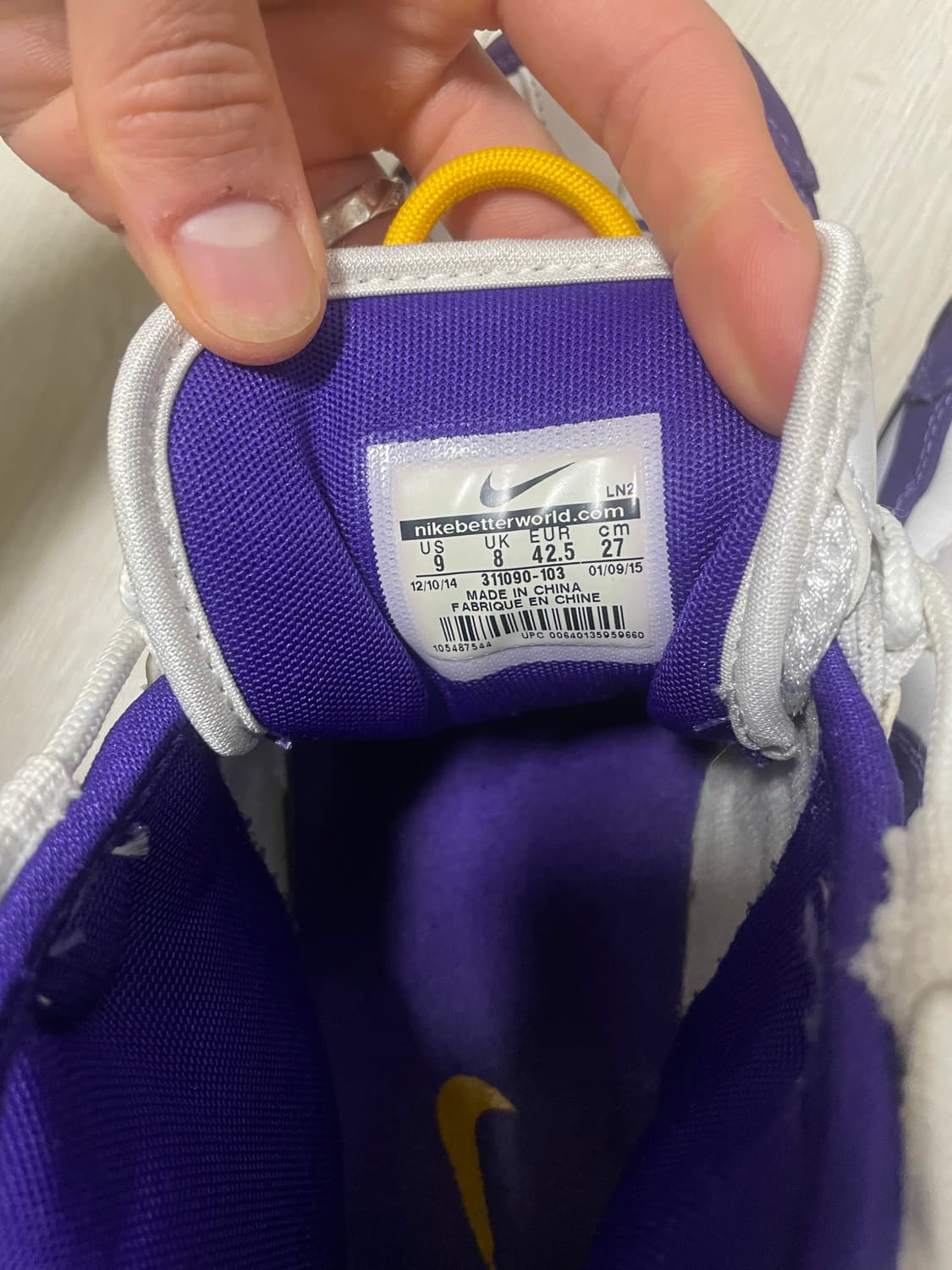 270) 나이키 업템포 레이커스 데릭 피셔 상품이미지5