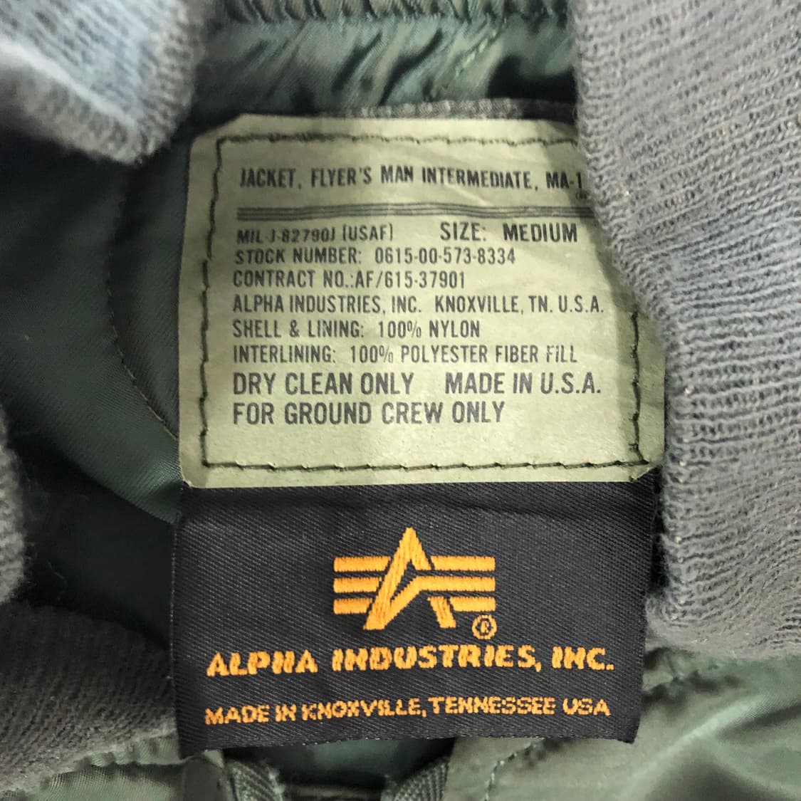 90s 알파인더스트리 USA 미제 Ma1 플라이트 자켓 상품이미지5