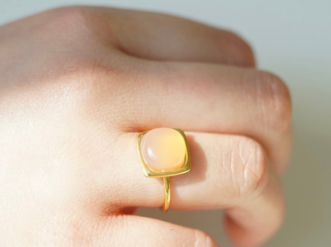 실버925 천연석 반지/ 히티드핑크 상품이미지2