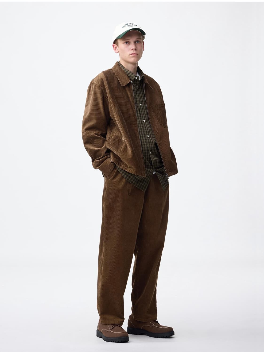 GU코듀로이집업셔츠재킷 [브라운-L] 상품이미지3