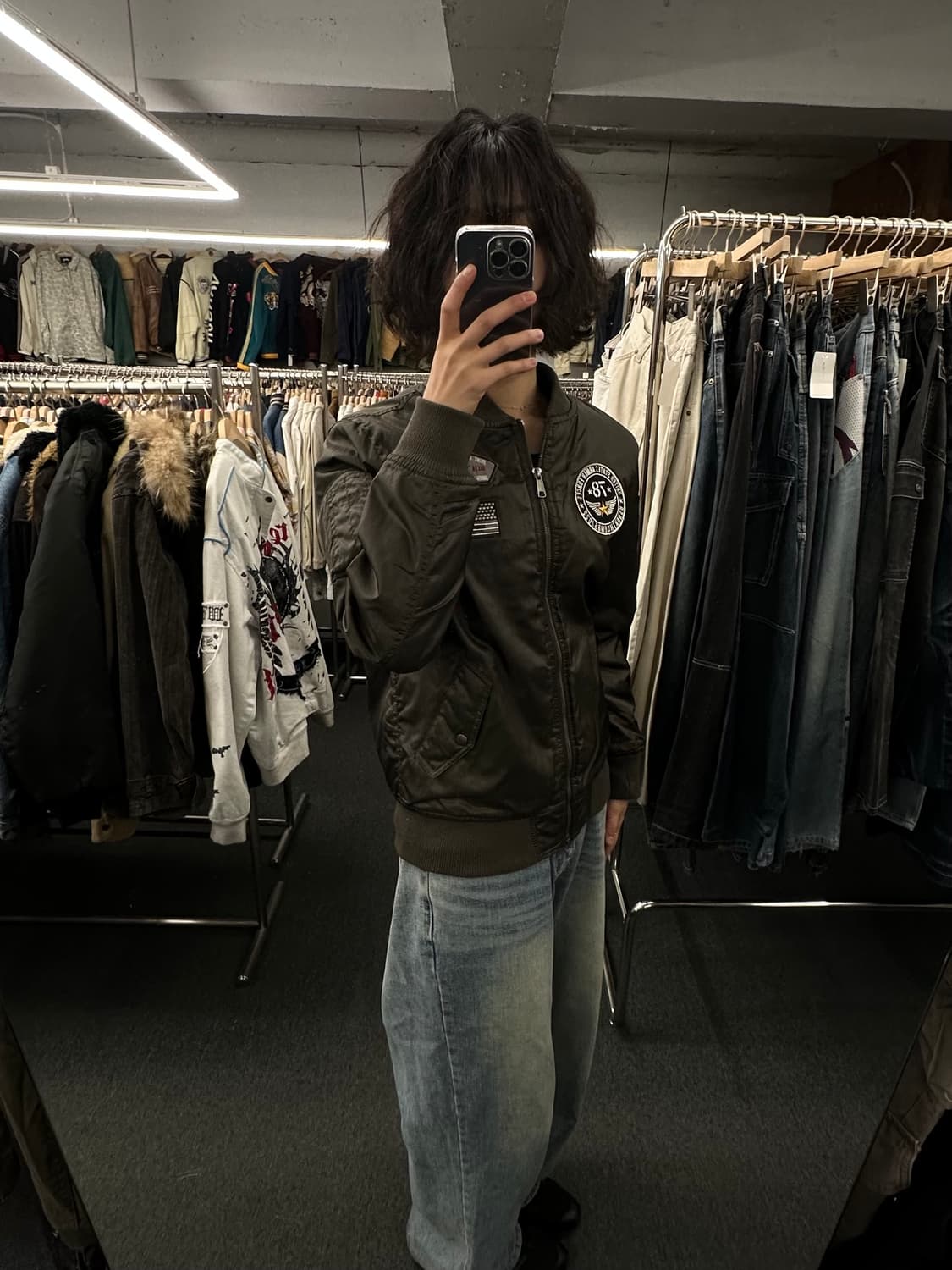 M)Natural story 빈티지 패치 항공 점퍼 상품이미지1