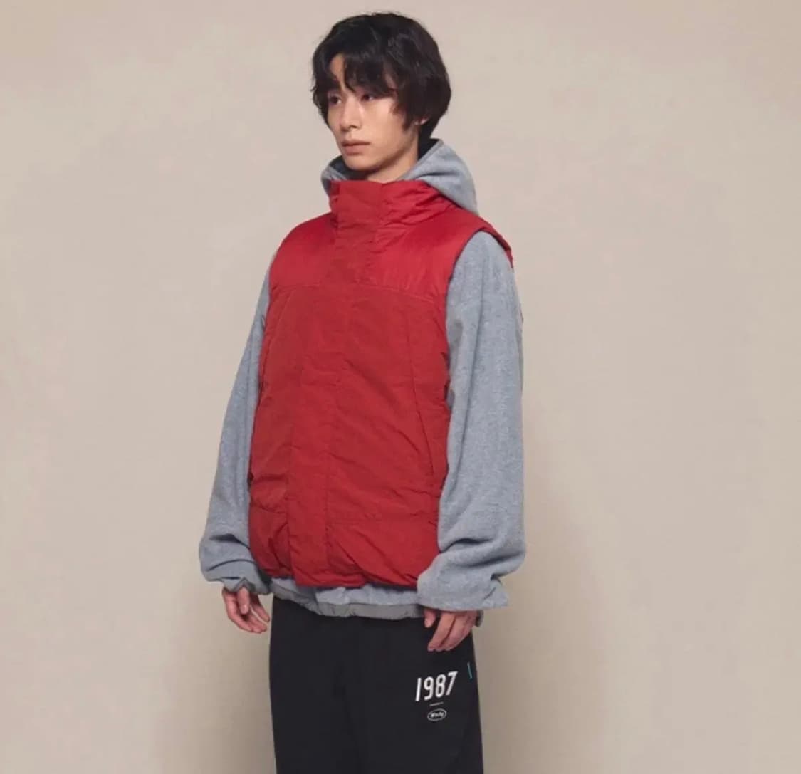 새상품(M)MMLG 피쉬테일 유틸리티 패디드 베스트 패딩조끼 레드 상품이미지1