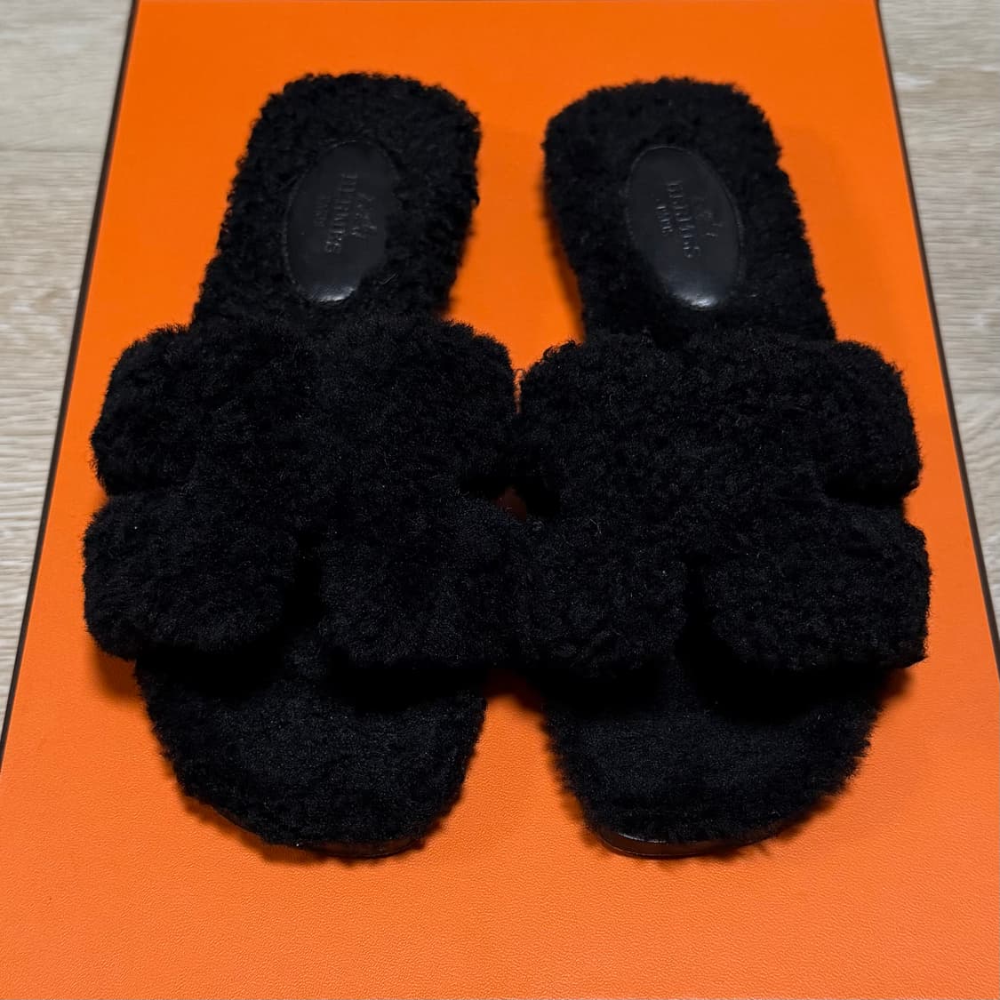 [S+급/36.5] 에르메스 오란 시어링 퍼 샌들 슬리퍼 상품이미지6