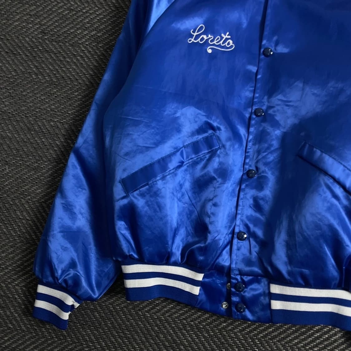 USA 빈티지 레터링 올드스쿨 새틴 바시티 자켓o 4210 상품이미지4