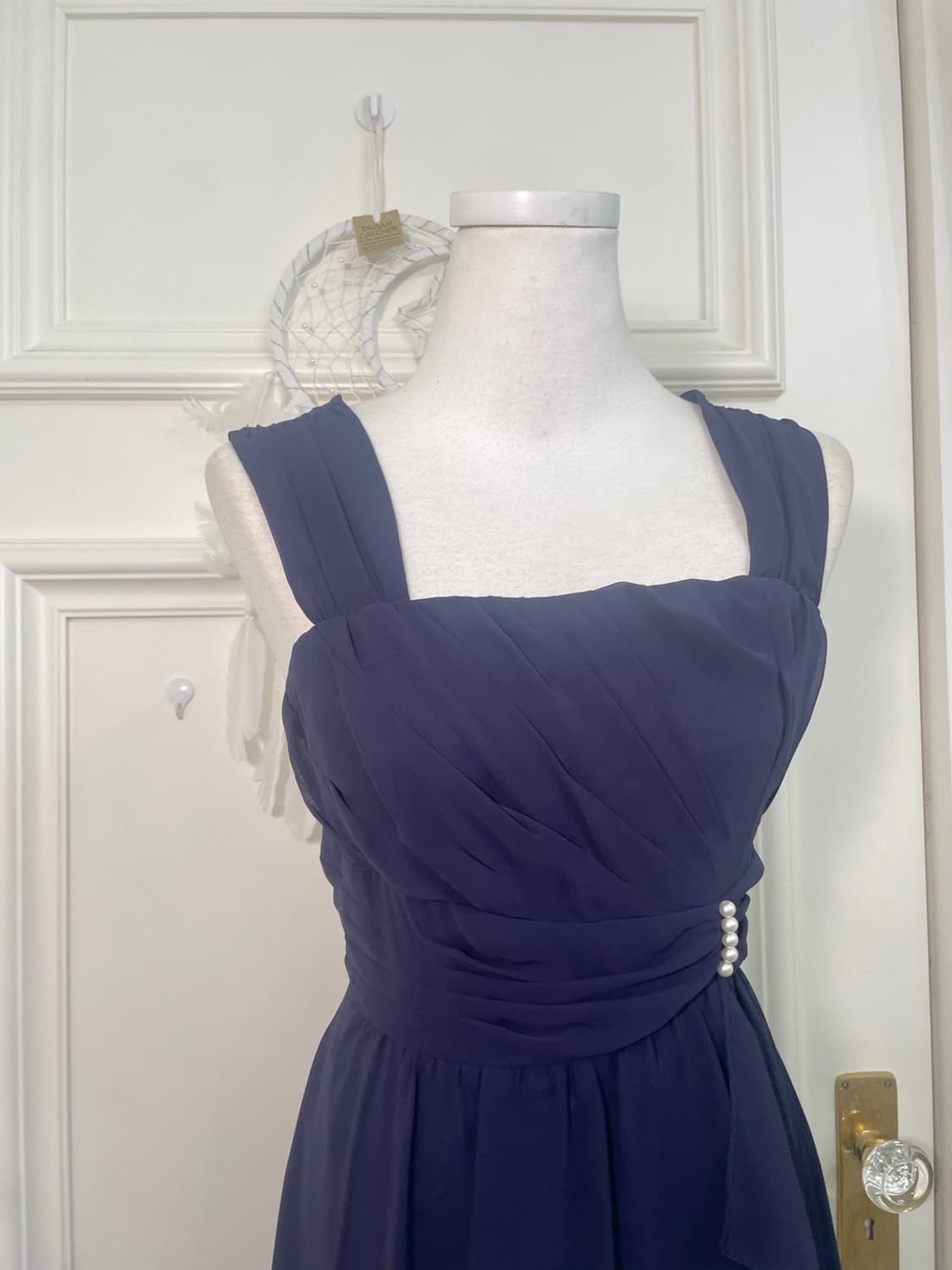 blue ruffle draping pearl point beautifu 상품이미지6