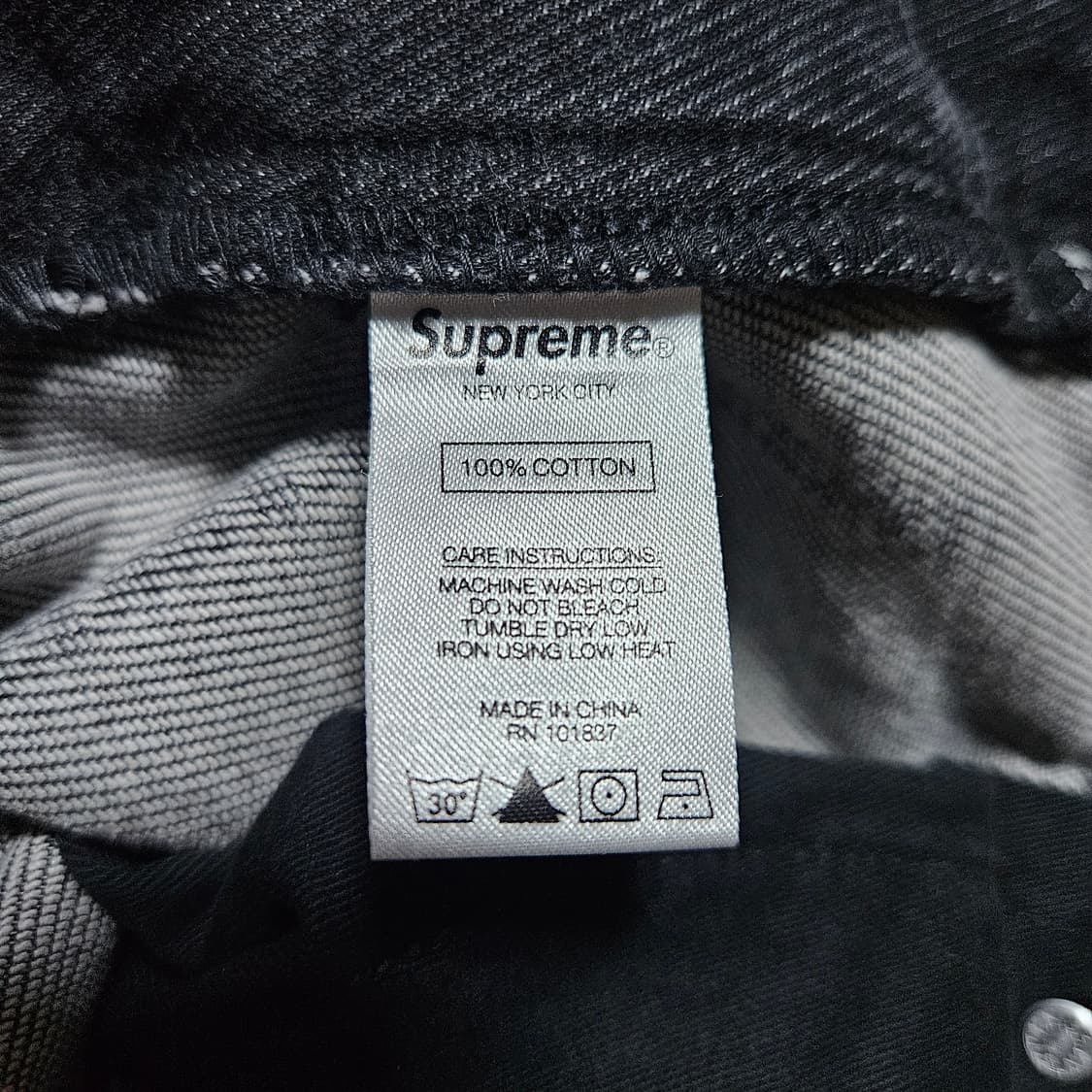 32 슈프림 로고 스트라이프 자카드 레귤러 진 바지 데님 상품이미지5