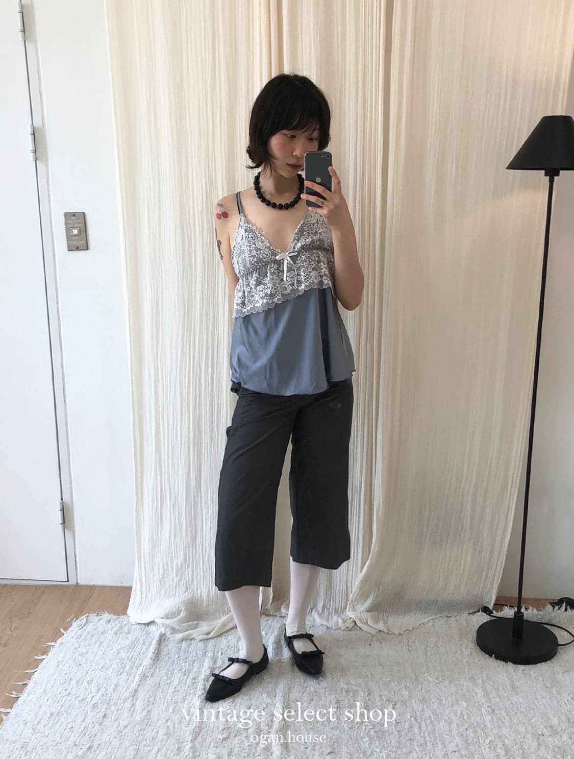 vintage charcoal half capri pants 상품이미지1