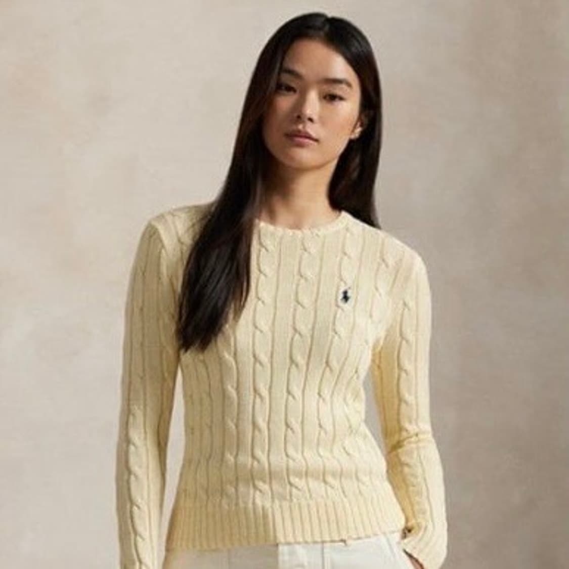 폴로 케이블 니트 코튼 스웨터 XS 상품이미지2