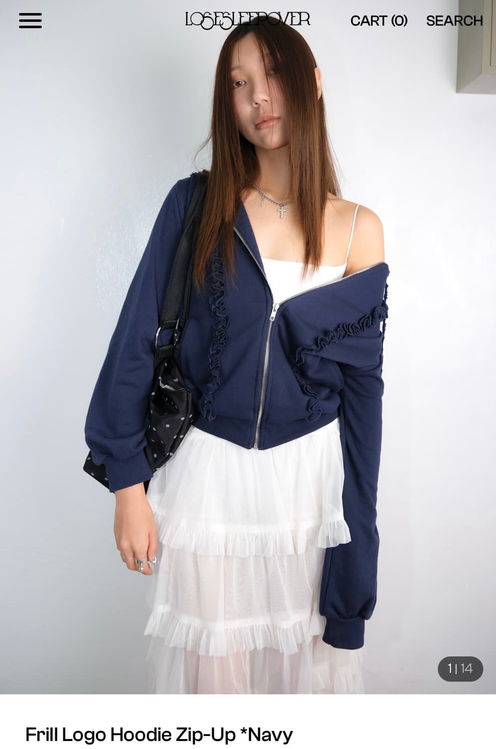 구해요!) 루즈슬립오버 Frill Logo Hoodie Zip-UP NA 상품이미지1