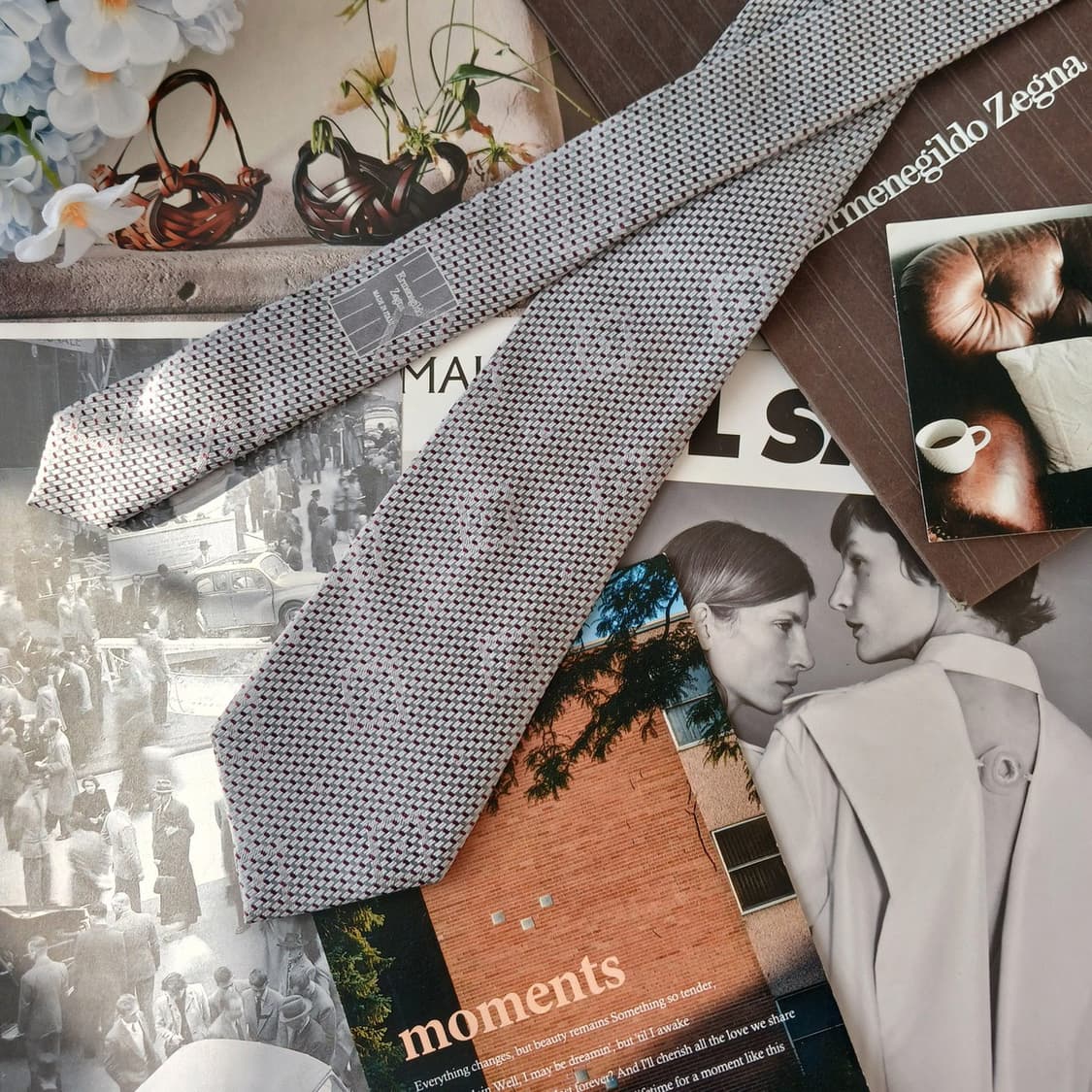 제냐 실크 그레이 스퀘어 텍스처 넥타이 8.4cm A+등급 A19617
 상품이미지3