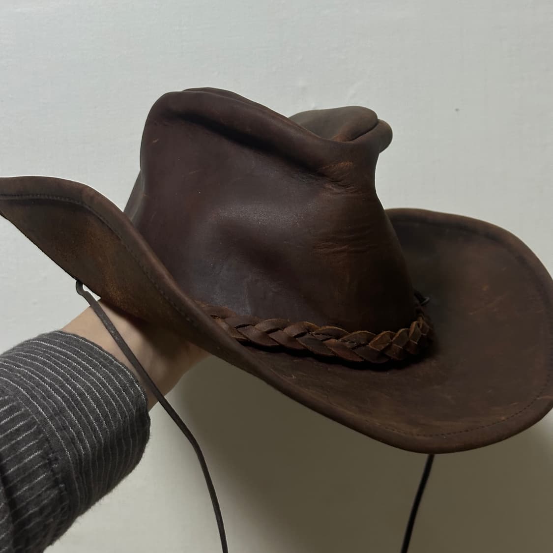 카우보이햇 M/크레이지홀스 카우레더/USA/hanschel 웨스턴모자 상품이미지1