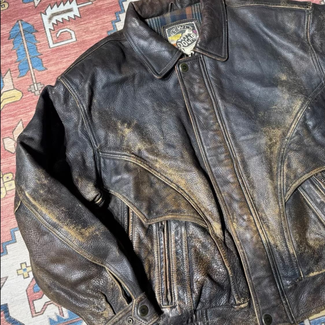 SUGAR 90s 빈티지 워시드 카우하이드 A-2 레더 자켓 상품이미지6