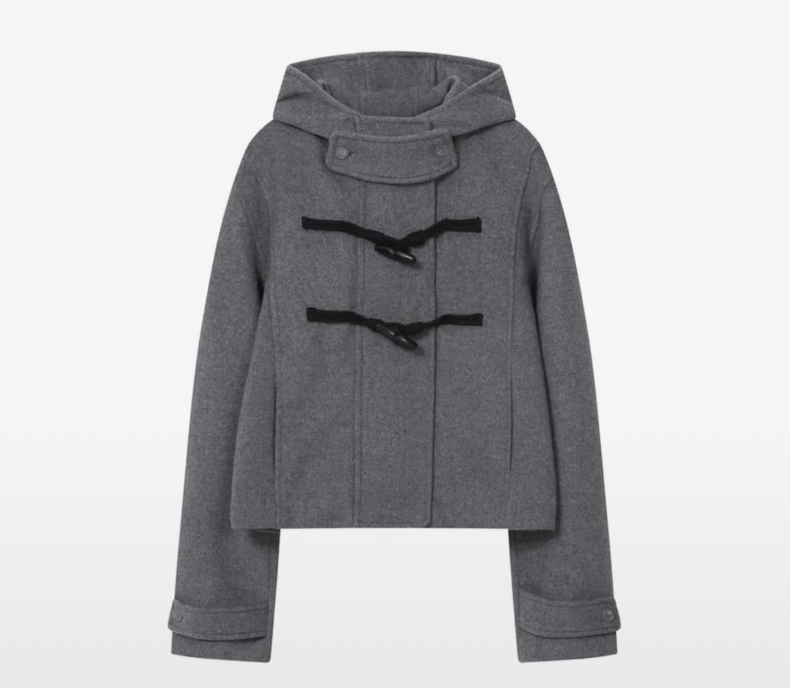 미세키 서울 더플 후디 숏 코트 다크 그레이 상품이미지1