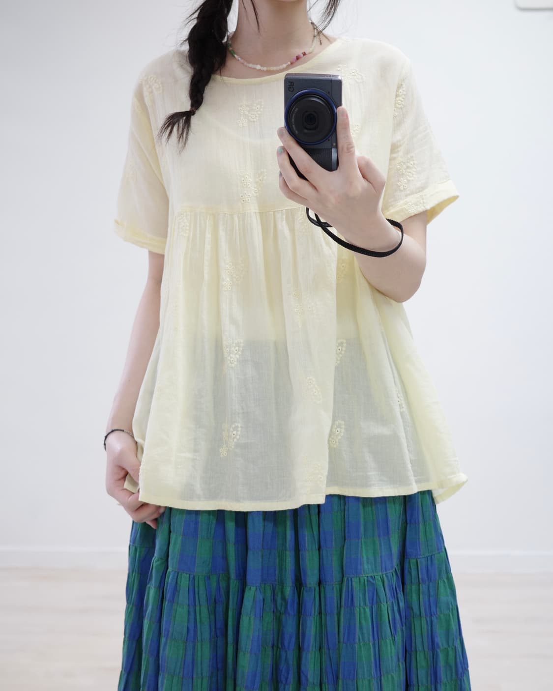 Yellow MMD embroidery blouse 상품이미지1