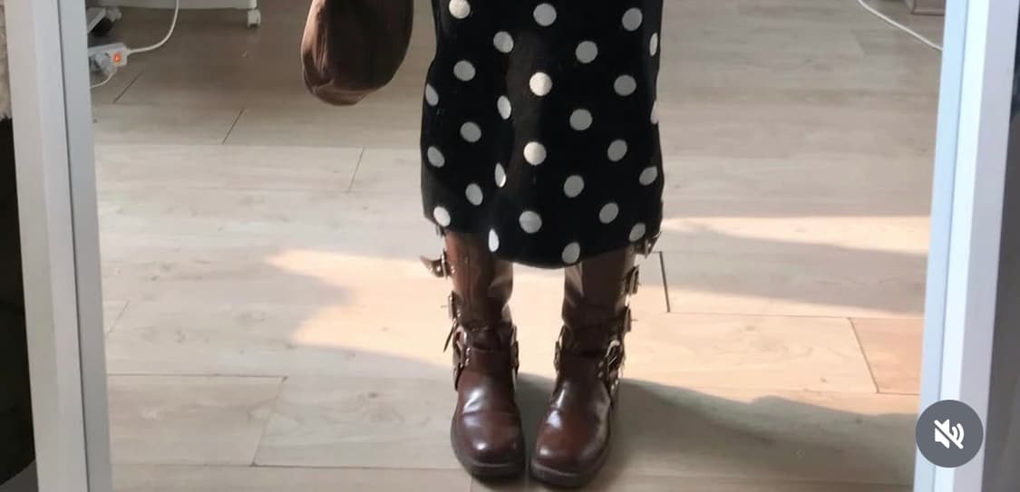 브라운 가죽 버클 롱부츠 245 니혼진 갸루 웨스턴 오리앤탈 오네 상품이미지5