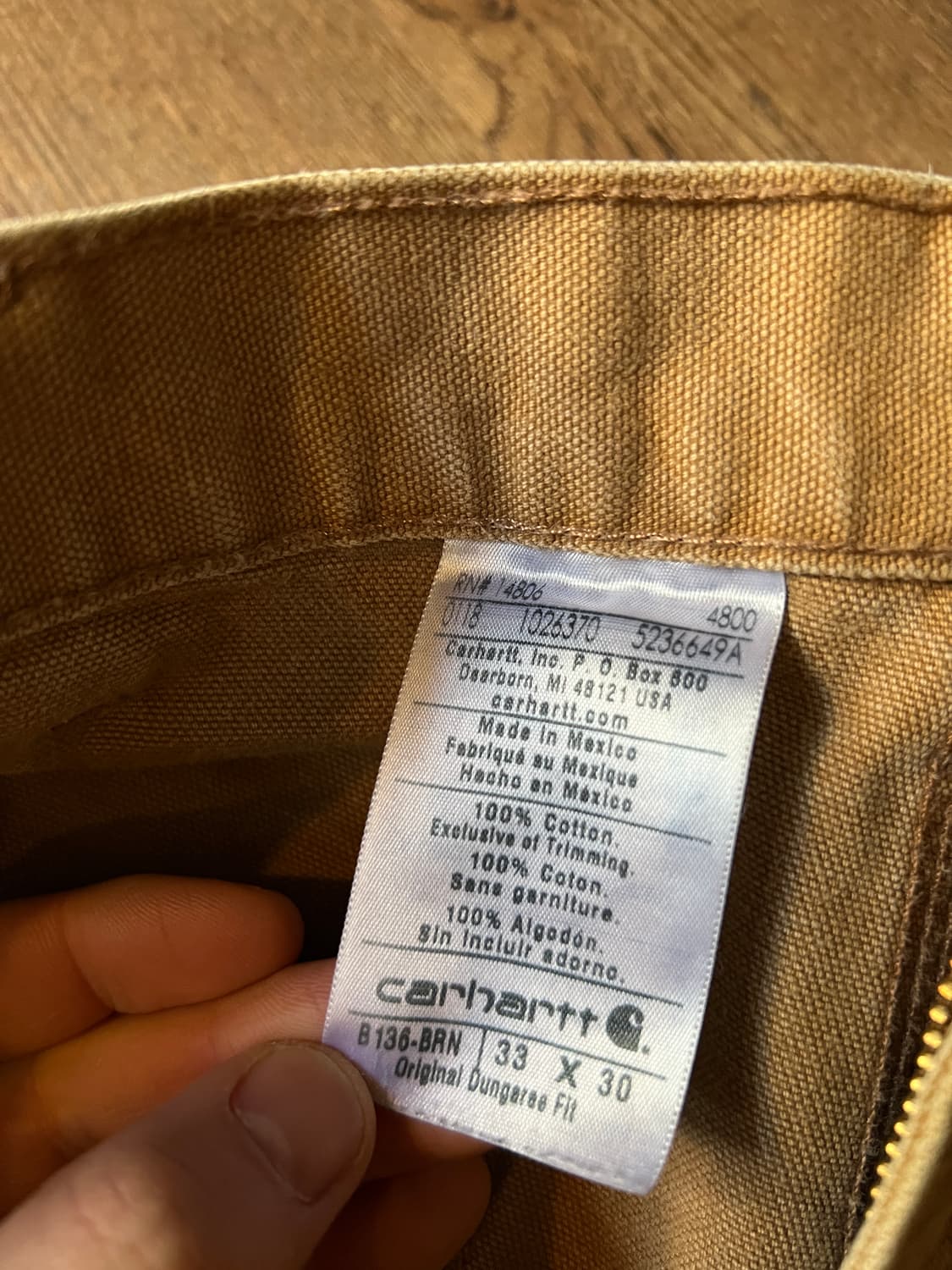 [33]칼하트 USA 더티워싱 브라운 더블니 워크 팬츠 상품이미지8