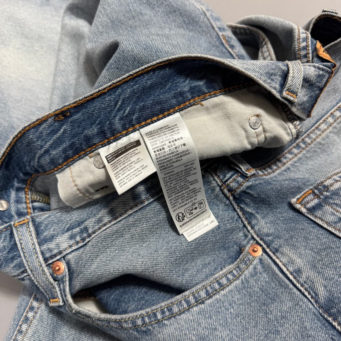 리바이스(Levi's) 555 라이트블루 워시드 릴렉스 스트레이트 데님  상품이미지4